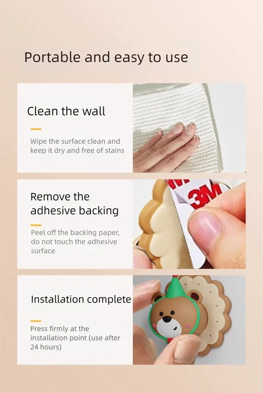 4 Pcs Brown Adorable Bear Wall Protector - Multi-Use Self-Adhesive Door Stopper Bumper - Mekamart Australia