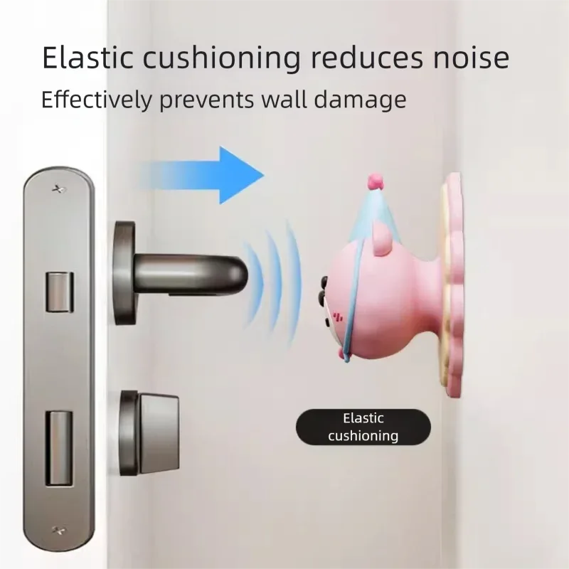 4 Pcs Pink Adorable Bear Wall Protector - Multi-Use Self-Adhesive Door Stopper Bumper - Mekamart Australia