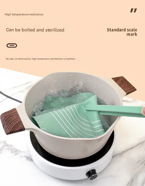 Dark Blue 3-Piece Silicone Baking Set - Non-Stick Pastry Mat with Measurements, Rolling Pin & Dough Scraper - Mekamart Australia