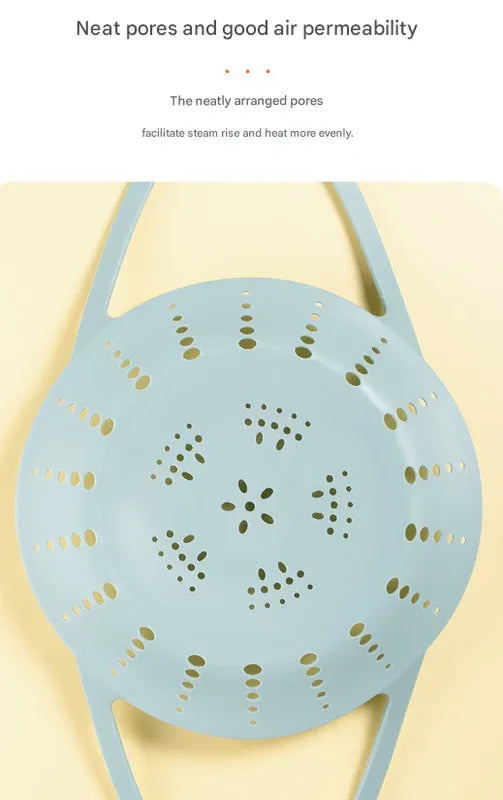 Large Blue Flexible Silicone Steamer Basket with Heat-Resistant Handles - Food-Grade Vegetable Steamer Insert for Pots & Pans - Mekamart Australia