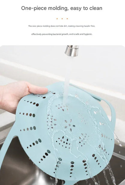 Large Blue Flexible Silicone Steamer Basket with Heat-Resistant Handles - Food-Grade Vegetable Steamer Insert for Pots & Pans - Mekamart Australia