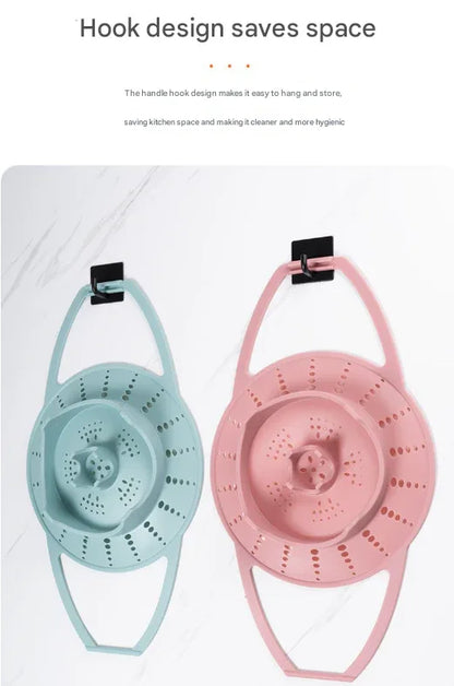 Small Pink Flexible Silicone Steamer Basket with Heat-Resistant Handles - Food-Grade Vegetable Steamer Insert for Pots & Pans - Mekamart Australia