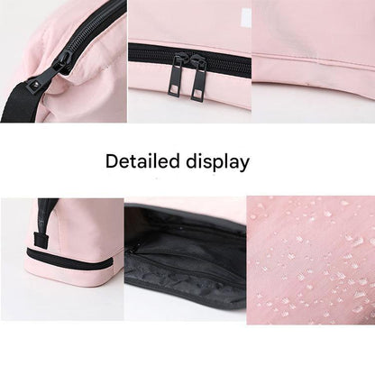Dark Green Chic Dual-Compartment Makeup & Toiletry Bag - Large Capacity Travel Organizer with Brush Holder - Mekamart Australia