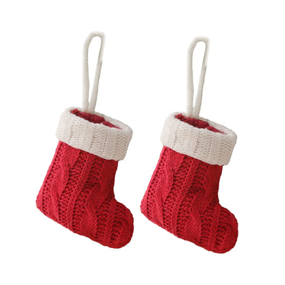 Christmas Decoration Mini Knitted Stockings Cutlery Holders 8 Pack for Home Party Decor(Tableware not included) - Mekamart Australia