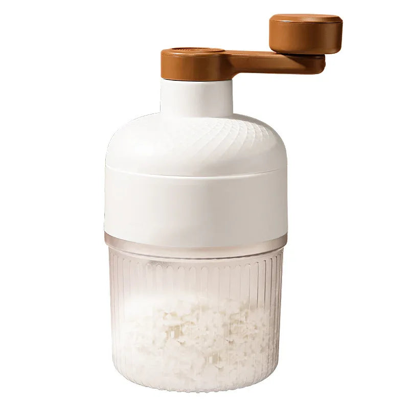 Manual Ice Shaver Machine Portable Hand-Crank Snow Cone Maker for Home Use with 2 Ice Cube Molds - Mekamart Australia