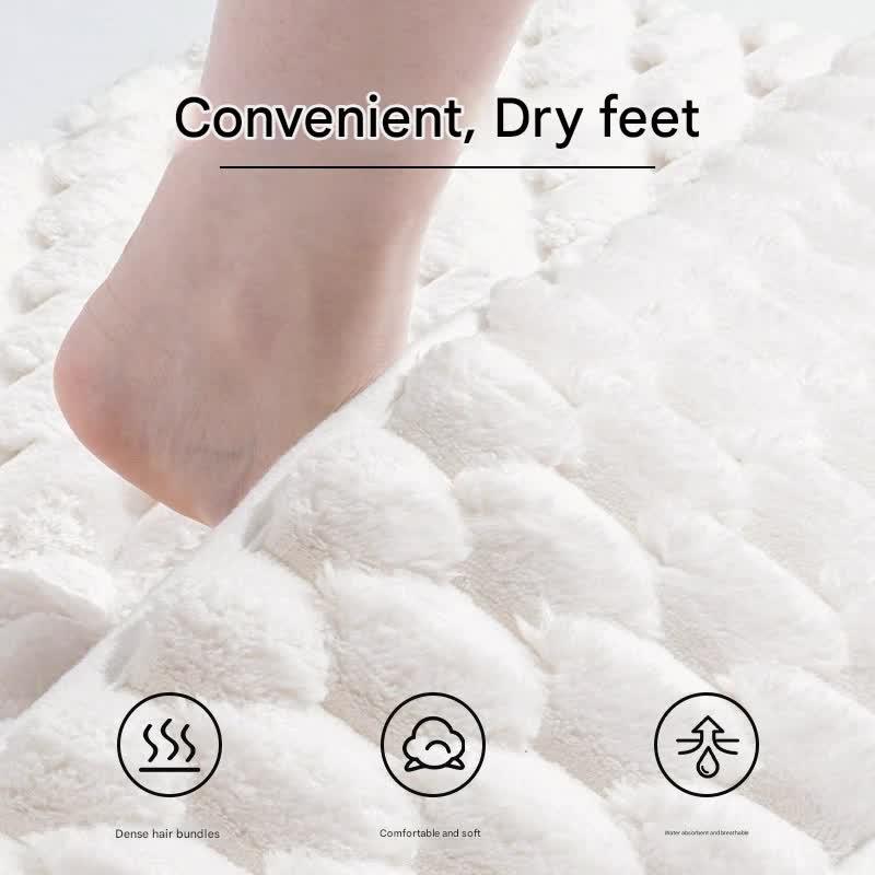 Luxury Plush Memory Foam Bath Mat with Foot Drying Panel - Super Absorbent & Non-Slip Bathroom Rug(Checkered brown) - Mekamart Australia
