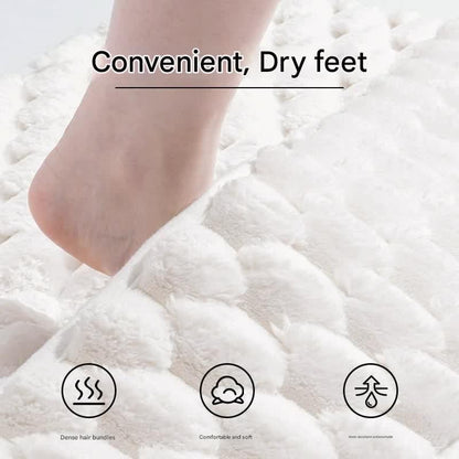 Luxury Plush Memory Foam Bath Mat with Foot Drying Panel - Super Absorbent & Non-Slip Bathroom Rug(Checkered brown) - Mekamart Australia