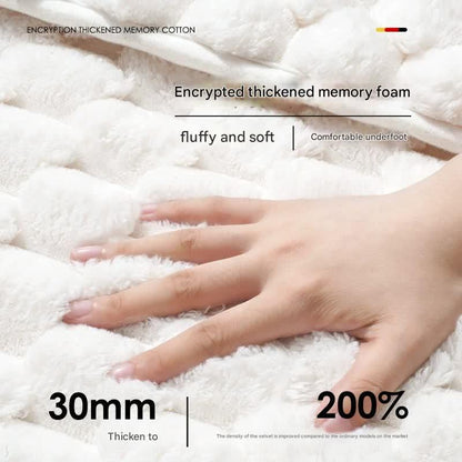 Luxury Plush Memory Foam Bath Mat with Foot Drying Panel - Super Absorbent & Non-Slip Bathroom Rug(Checkered brown) - Mekamart Australia