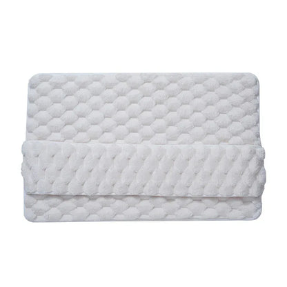 Luxury Plush Memory Foam Bath Mat with Foot Drying Panel - Super Absorbent & Non-Slip Bathroom Rug(Checkered brown) - Mekamart Australia
