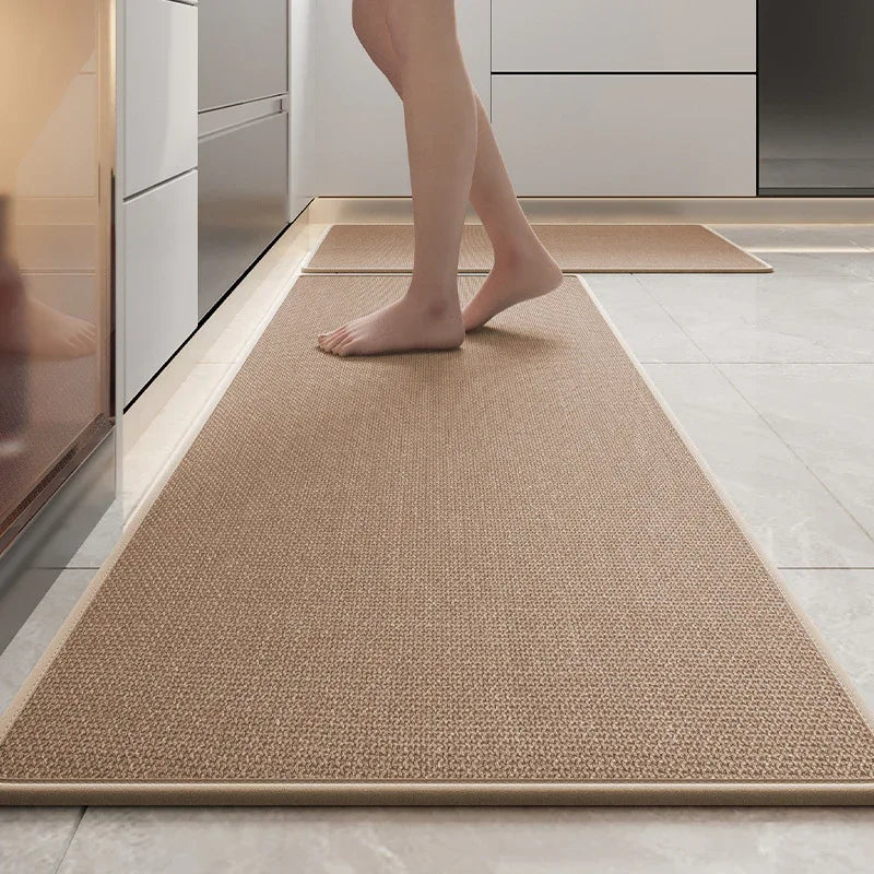 Absorbent & Dirt-Resistant Woven Kitchen Mat - Non-Slip Runner Rug for Home(Style Woven Brown) - Mekamart Australia