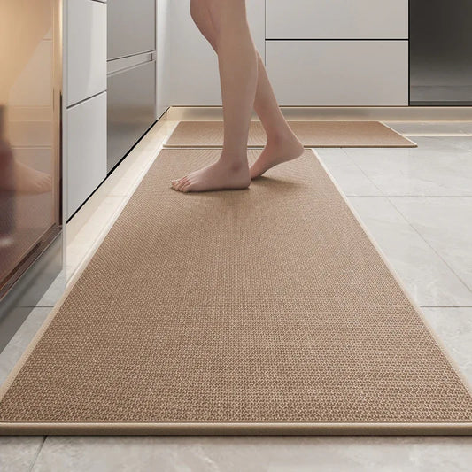 Absorbent & Dirt-Resistant Woven Kitchen Mat - Non-Slip Runner Rug for Home(Style Woven Brown) - Mekamart Australia