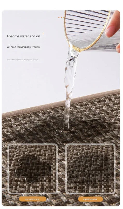 Absorbent & Dirt-Resistant Woven Kitchen Mat - Non-Slip Runner Rug for Home(Style Woven Red) - Mekamart Australia