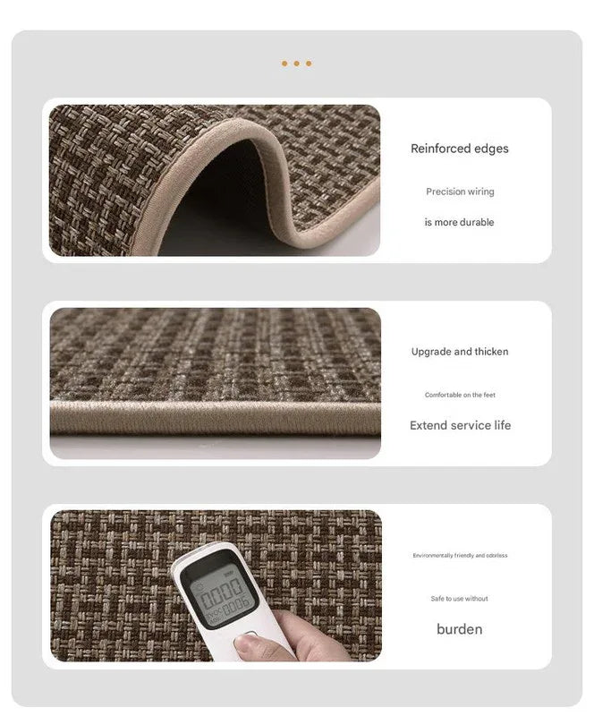 Absorbent & Dirt-Resistant Woven Kitchen Mat - Non-Slip Runner Rug for Home(Style Woven Red) - Mekamart Australia