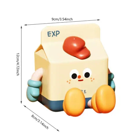 Adorable Milk Carton LED Night Light - USB Rechargeable Silicone Lamp with Tap Control, Timer & 3 Brightness Levels - Mekamart Australia