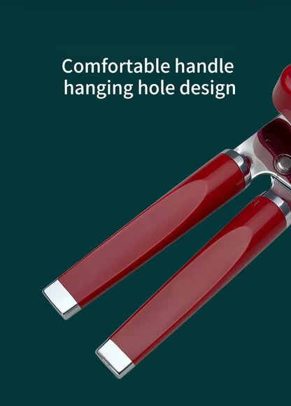 Red (2-Pack) Heavy-Duty Manual Can Opener - Ergonomic 3-in-1 Tool with Stainless Steel Cutter & Bottle Opener - Mekamart Australia
