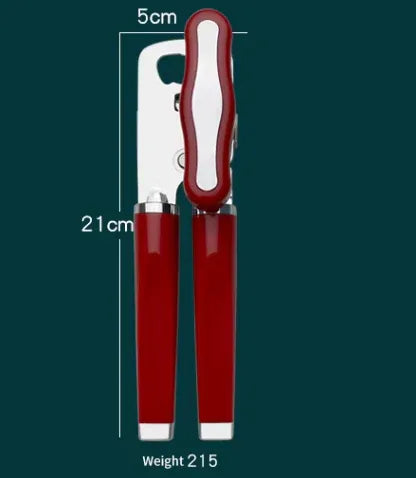 Red (2-Pack) Heavy-Duty Manual Can Opener - Ergonomic 3-in-1 Tool with Stainless Steel Cutter & Bottle Opener - Mekamart Australia