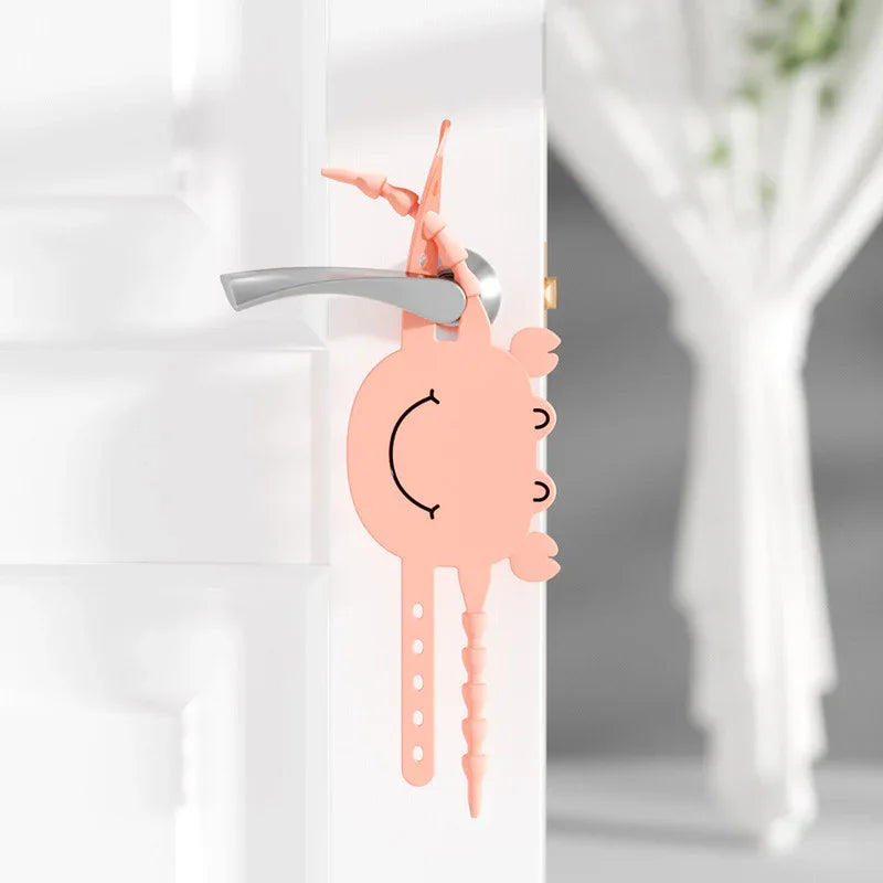 Pink (6-Pack) Cute Crab Door Slam Stopper Set- Silicone Anti-Pinch & Quiet Latch Guard - Mekamart Australia