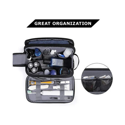 Black Large Capacity Travel Toiletry Bag - Splash-Proof Organizer for Men's Business Trips & Swimming (24x11.7x16 cm) - Mekamart Australia