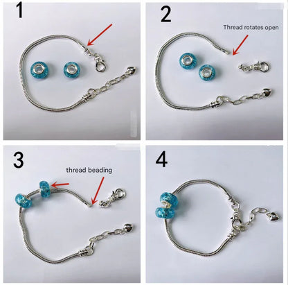 93 Piece DIY Charm Bracelet and Necklace Making Kit for Girls Creative Jewelry Craft Set with Rainbow Beads and Silver Pendants Ideal Kids Gift - Mekamart Australia