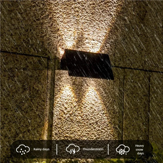 Solar Powered Up and Down Wall Light(yellow light) - Mekamart Australia
