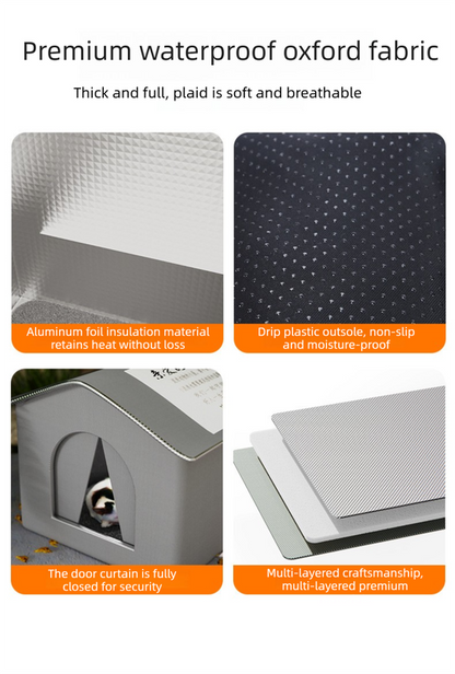 Medium Elevated Indoor/Outdoor Pet Shelter(blue): Waterproof, Insulated for All-Season Warmth