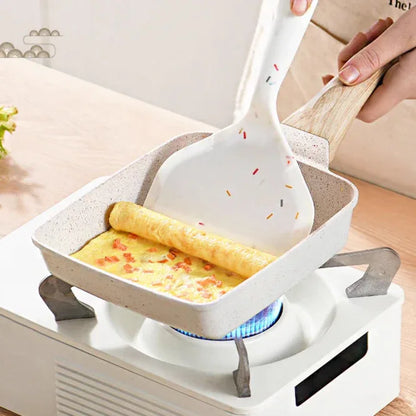 White Rectangular Non-Stick Frying Pan 19×14×4cm - Open, Induction & Gas Compatible - Mekamart Australia