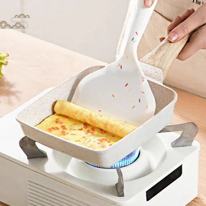 Black Rectangular Non-Stick Frying Pan 19×14×4cm - Open, Induction & Gas Compatible - Mekamart Australia