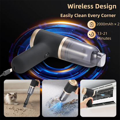 White Portable 2-in-1 Cordless Vacuum Duster Kit with 2 Attachments - Mekamart Australia