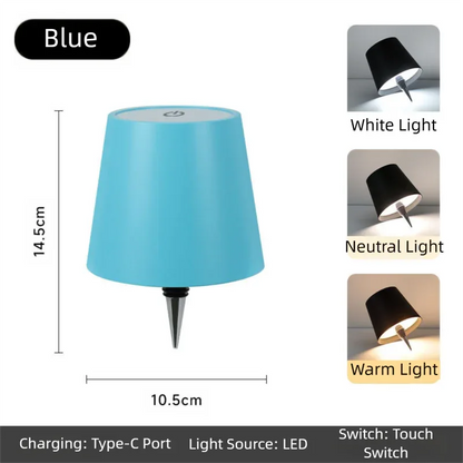 Blue Cordless Tri-Color Wine Bottle LED Lamp - Mekamart Australia