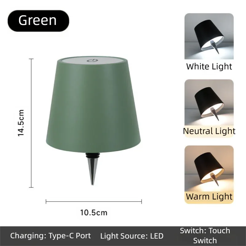 Green Cordless Tri-Color Wine Bottle LED Lamp - Mekamart Australia