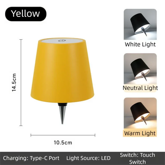 Yellow Cordless Tri-Color Wine Bottle LED Lamp - Mekamart Australia