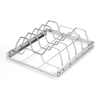 2-Pack Foldable Stainless Steel Rib Racks(26.6 x 22.2 x 2.3 cm) - Mekamart Australia
