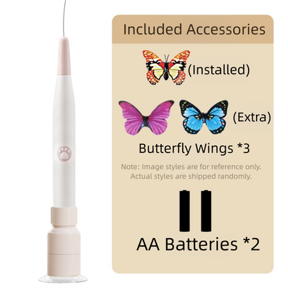 Automatic Interactive Butterfly Cat Toy – Electric Rotating Wand with 60CM Steel Wire, Suction Base & 2 Smart Modes for Kitten Enrichment