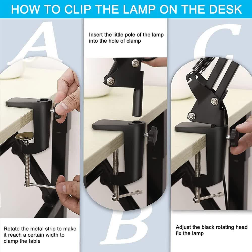 2-in-1 White LED Magnifier Desk Lamp With Base and Clip - Hands-Free, Dimmable 3-Color Light for Crafts & Workbench - Mekamart Australia