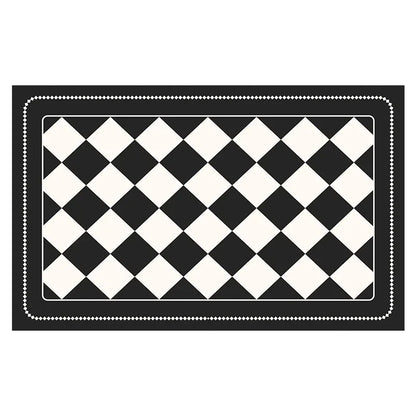 Black Checkered Design Loofah Texture Shower Mat (44x75cm) - Non-Slip PVC Bathroom Floor Mat, Quick-Draining, Anti-Mould & Massage Pad - Mekamart Australia
