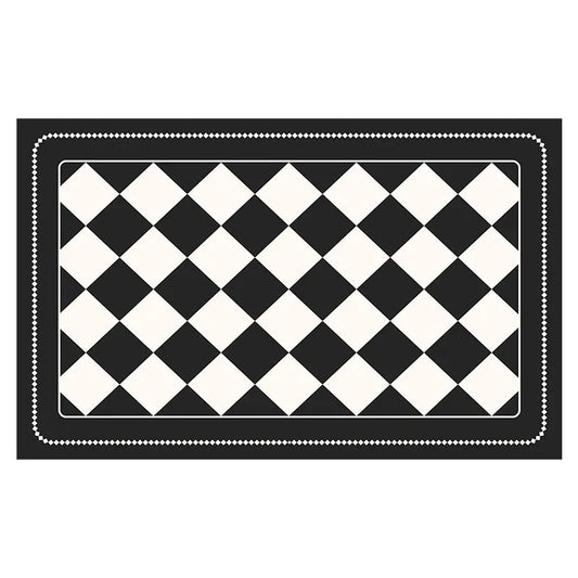 Black Checkered Design Loofah Texture Shower Mat (44x75cm) - Non-Slip PVC Bathroom Floor Mat, Quick-Draining, Anti-Mould & Massage Pad - Mekamart Australia