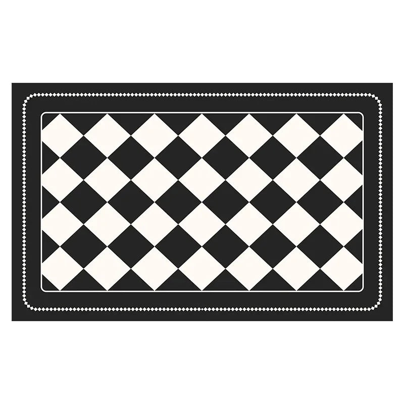 Black Checkered Design Loofah Texture Shower Mat (50x80cm) - Non-Slip PVC Bathroom Floor Mat, Quick-Draining, Anti-Mould & Massage Pad - Mekamart Australia