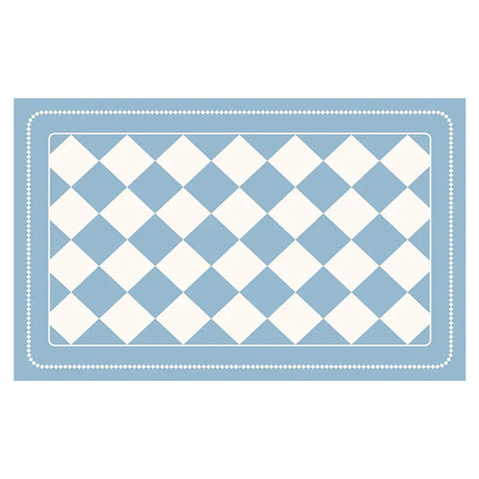 Light Blue Checkered Design Loofah Texture Shower Mat (50x80cm) - Non-Slip PVC Bathroom Floor Mat, Quick-Draining, Anti-Mould & Massage Pad - Mekamart Australia