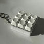 2-Pack White Mechanical 9-Keyboard Fingertip Toy Keychain - Key Pressure Relief, PVC Fingertip Toy - Mekamart Australia