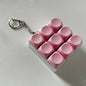 2-Pack Dark Pink Mechanical 9-Keyboard Fingertip Toy Keychain - Key Pressure Relief, PVC Fingertip Toy - Mekamart Australia