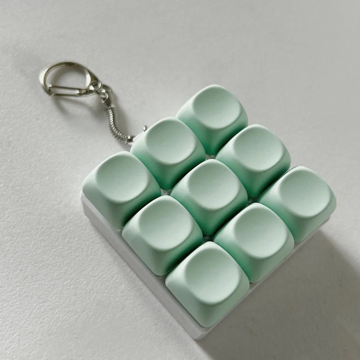2-Pack Green Mechanical 9-Keyboard Fingertip Toy Keychain - Key Pressure Relief, PVC Fingertip Toy - Mekamart Australia