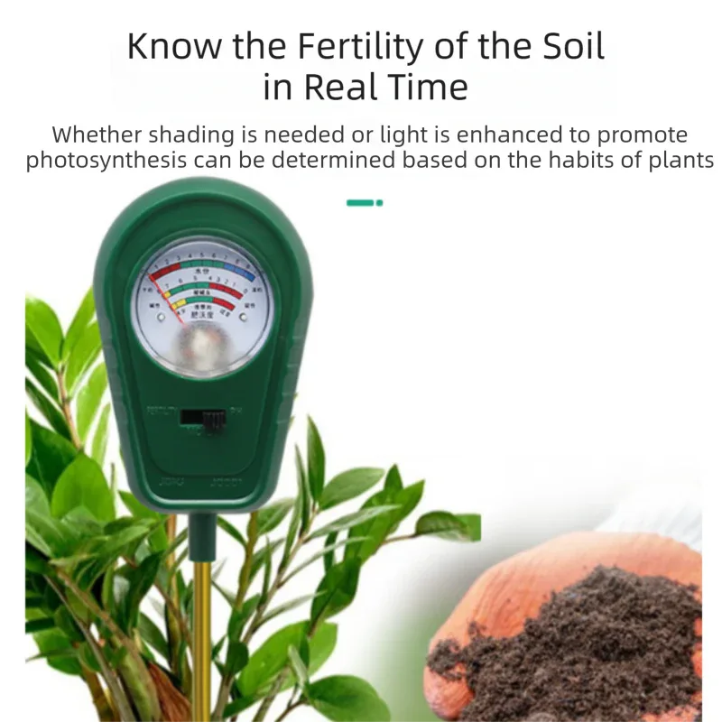 3-in-1 Mechanical Pointer Soil Meter - No Batteries Required, Measures Fertility, Moisture, and pH for Gardening - Mekamart Australia