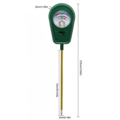 3-in-1 Mechanical Pointer Soil Meter - No Batteries Required, Measures Fertility, Moisture, and pH for Gardening - Mekamart Australia