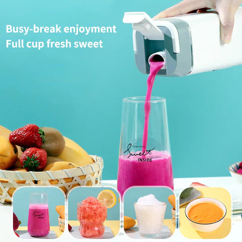 Black Portable Wireless 420ML Blender Bottle (8.7x8.7x23.2CM) - 12-Blade Crushing Power, Self-Cleaning, USB Rechargeable for Juices & Smoothies - Mekamart Australia