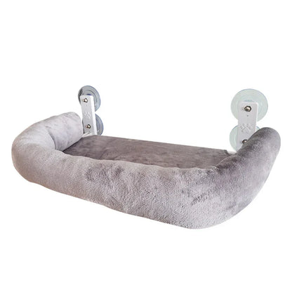 Foldable Window Thickened Plush Cat Perch(52 x 30 cm) - Warm Soft Plush Hammock with Strong 85mm Dual Suction Cups for Indoor Pets - Mekamart Australia