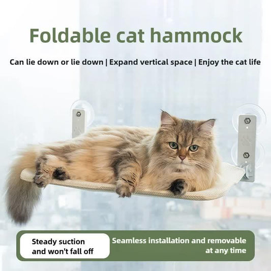 Foldable Window Thickened Plush Cat Perch(52 x 30 cm) - Warm Soft Plush Hammock with Strong 85mm Dual Suction Cups for Indoor Pets - Mekamart Australia