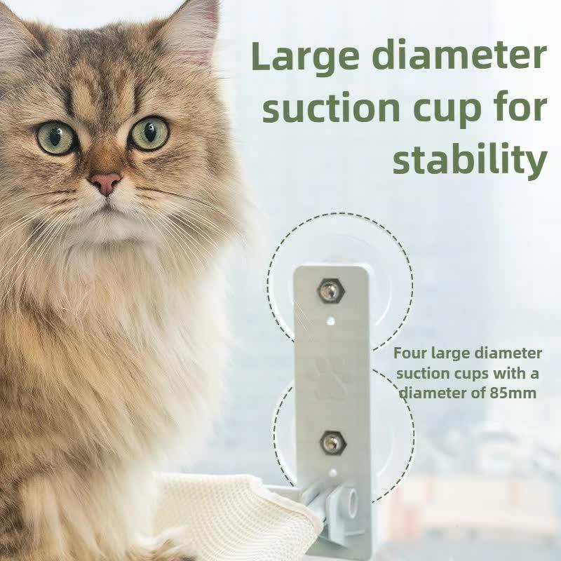 Foldable Window Thickened Plush Cat Perch(52 x 30 cm) - Warm Soft Plush Hammock with Strong 85mm Dual Suction Cups for Indoor Pets - Mekamart Australia