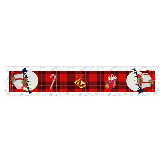 Style-3 New Year & Christmas Table Runner(33 x 180 CM) - Festive Linen Tablecloth, Digital Print Christmas Decor - Mekamart Australia