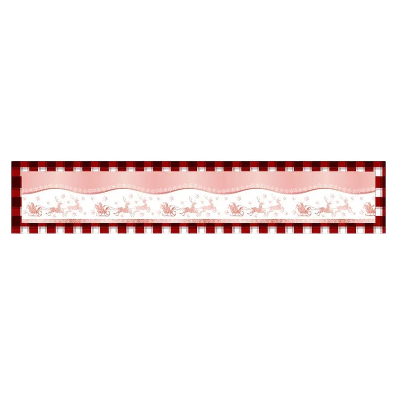Style-4 New Year & Christmas Table Runner(33 x 180 CM) - Festive Linen Tablecloth, Digital Print Christmas Decor - Mekamart Australia