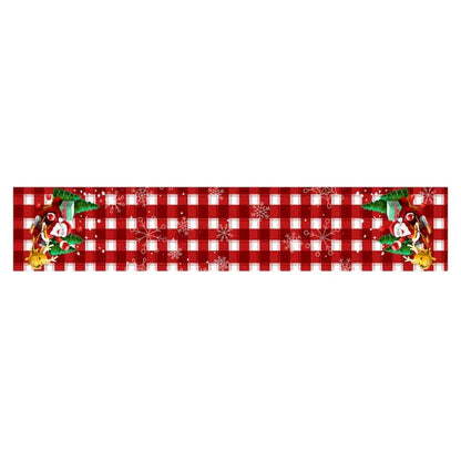 Style-5 New Year & Christmas Table Runner(33 x 180 CM) - Festive Linen Tablecloth, Digital Print Christmas Decor - Mekamart Australia